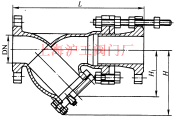 SSY14 型 Y型伸缩过滤器主要外形及结构尺寸示意图