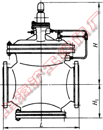 Y42X 型 PN16~PN63 煤气减压阀外形及结构尺寸示意图